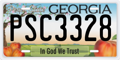 GA license plate PSC3328