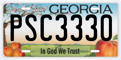 GA license plate PSC3330