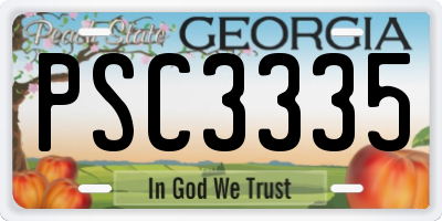 GA license plate PSC3335