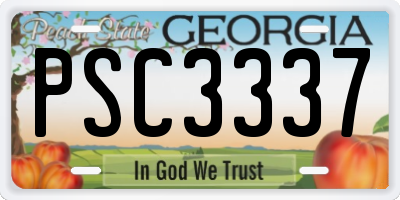 GA license plate PSC3337