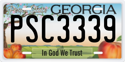 GA license plate PSC3339