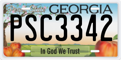 GA license plate PSC3342
