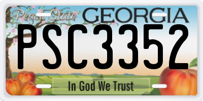GA license plate PSC3352