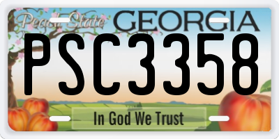 GA license plate PSC3358
