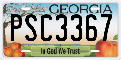 GA license plate PSC3367