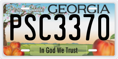GA license plate PSC3370