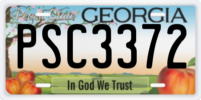 GA license plate PSC3372