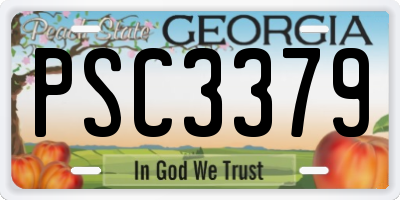 GA license plate PSC3379