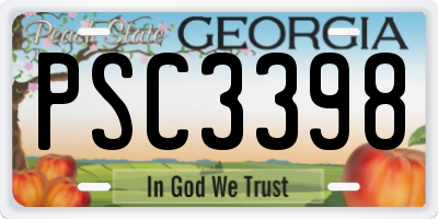 GA license plate PSC3398