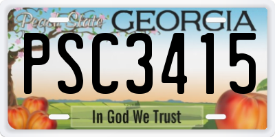 GA license plate PSC3415