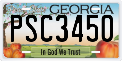 GA license plate PSC3450