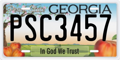 GA license plate PSC3457