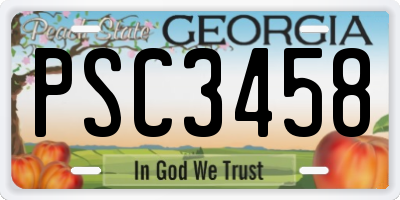 GA license plate PSC3458