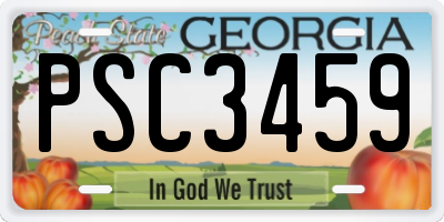 GA license plate PSC3459