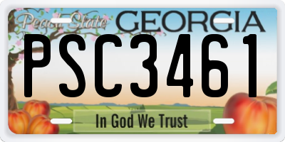 GA license plate PSC3461