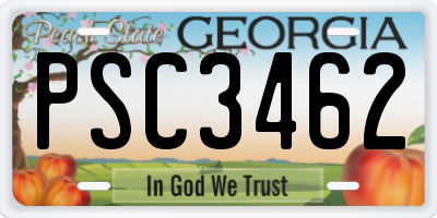 GA license plate PSC3462