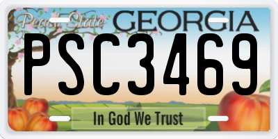 GA license plate PSC3469