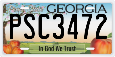 GA license plate PSC3472