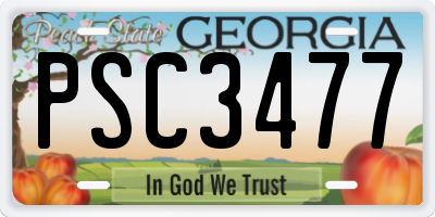 GA license plate PSC3477
