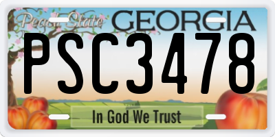 GA license plate PSC3478