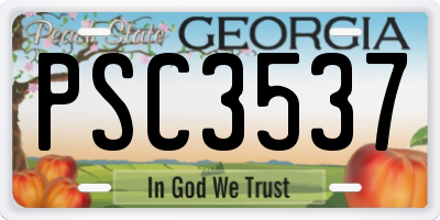 GA license plate PSC3537