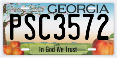 GA license plate PSC3572