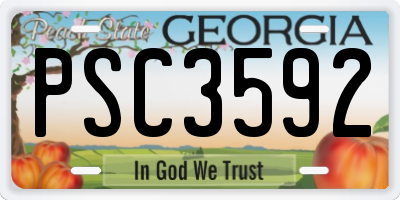 GA license plate PSC3592