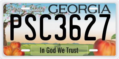 GA license plate PSC3627