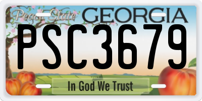 GA license plate PSC3679