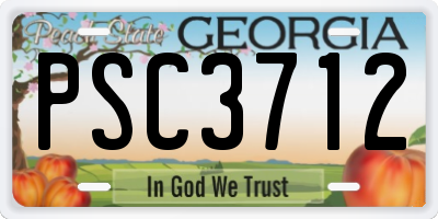 GA license plate PSC3712