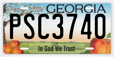 GA license plate PSC3740