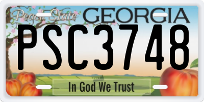 GA license plate PSC3748
