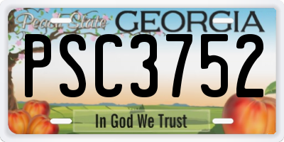 GA license plate PSC3752