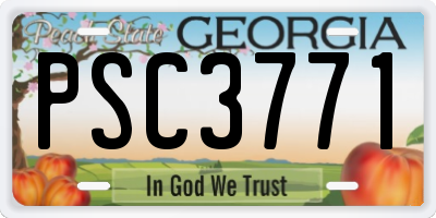 GA license plate PSC3771