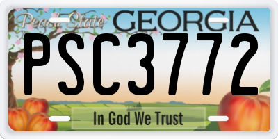 GA license plate PSC3772