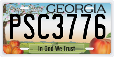 GA license plate PSC3776