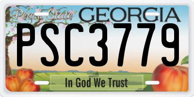 GA license plate PSC3779