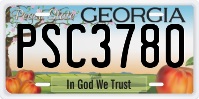 GA license plate PSC3780