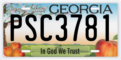 GA license plate PSC3781