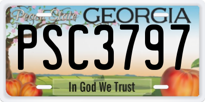 GA license plate PSC3797