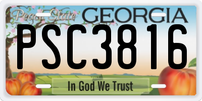 GA license plate PSC3816