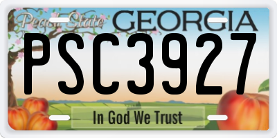 GA license plate PSC3927
