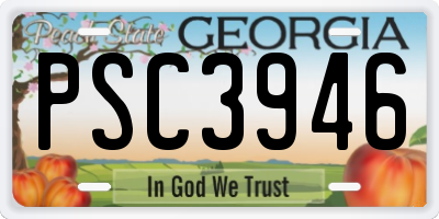 GA license plate PSC3946