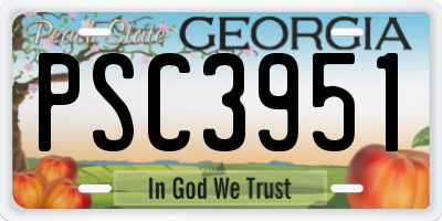 GA license plate PSC3951