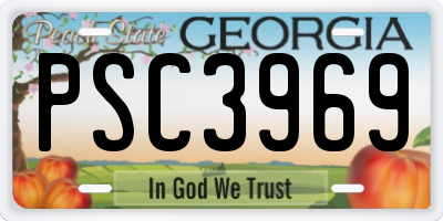 GA license plate PSC3969