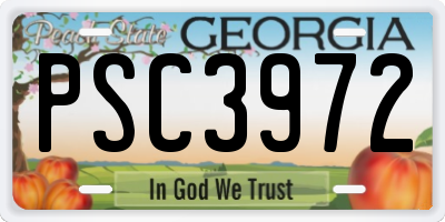 GA license plate PSC3972