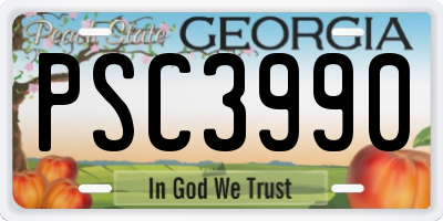 GA license plate PSC3990