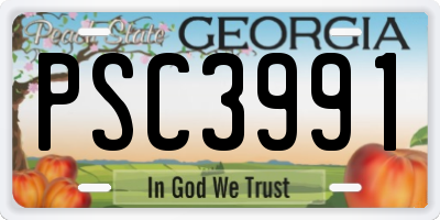 GA license plate PSC3991