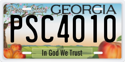 GA license plate PSC4010