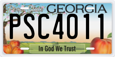 GA license plate PSC4011